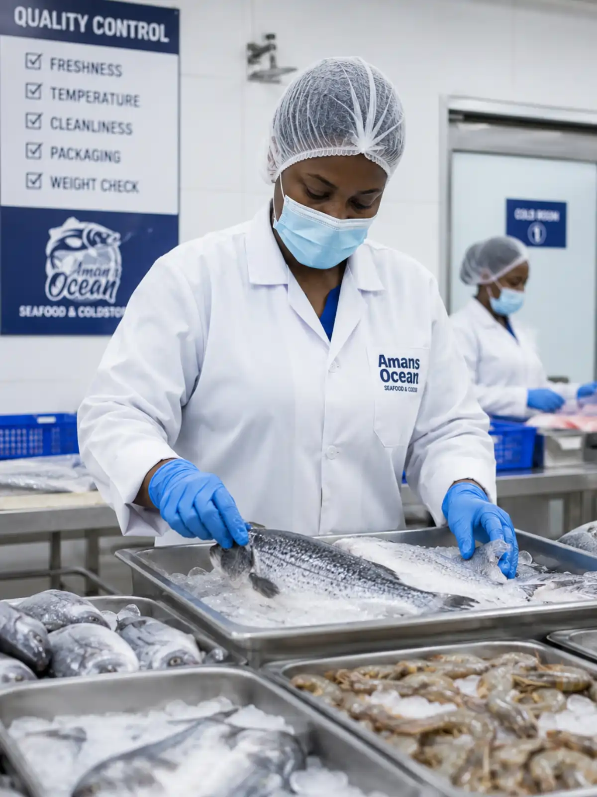 Fresh seafood quality control at Amans Ocean